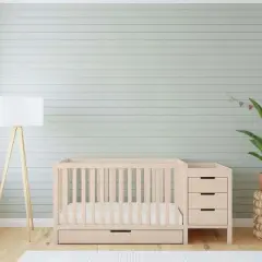 eLite Colby 4-in-1 Convertible Crib & Changer Combo Natural