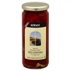 Krinos Roasted Sweet Red Peppers - 6 pack, 16 oz