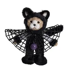 Transpac Thread Cat with Costume Decorative Plush Figurine Halloween Black Foam Tabletop Decor for Cat Lovers and Gifts