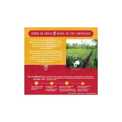 Tea India Ginger Chai Black Tea with Real Ginger with 80 Round Teabags Pack of 12
