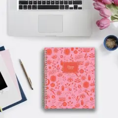 Blue Sky 7"x9" 2025-2026 Weekly/Monthly Wirebound Planner Clear Cover Mystic Island Pink