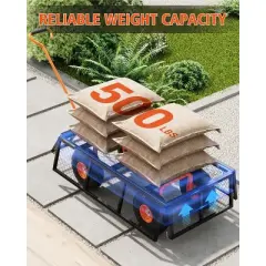 Heavy Duty Steel Garden Wagon Cart Capacity with Removable Sides  Tires for Yard Lawn Farm Warehouse
