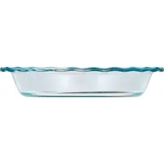 Pyrex Easy Grab 9.5" Glass Pie Pan: Clear, Round, Odor & Stain-Resistant, Freezer & Oven-Safe, 2-Year Warranty