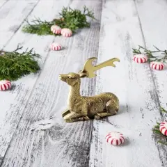 Twine Gilded Deer Novelty Bottle Opener - Bottle Opener Bartender Barware, Beer Deer Bar Accessories - Gold