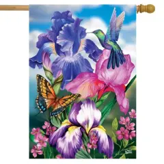 Irises Spring House Flag 28 x 40 Briarwood Lane