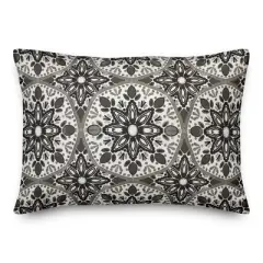 Creative Products Faded Black Gray Medallions 14x20 Indoor / Outdoor Pillow