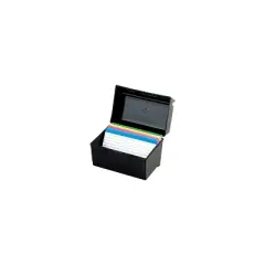Oxford Plastic Index Card File 400 Capacity 6 1/2w x 4 7/8d Black 01461