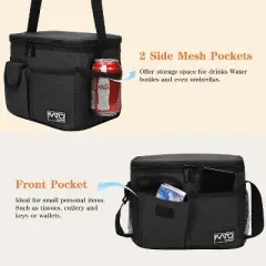 Tirrinia Adults Kids Insulated Leakproof Lunch Bag With Pocket, Reusable Lunch Bento Box, Small Lunch Cooler Tote Bag fro Office Work School Picnic