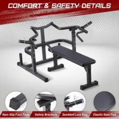 Versatile Bench Press Rack for Home Gym,Chest Press Machine with Adjustable Flat Bench,Adjustable Chest Workout Equipment