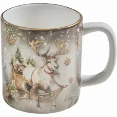 Park Designs Snow Globe Reindeer Gold Mug Set Of 4