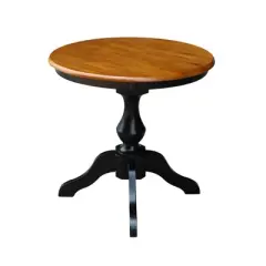 3pc 30" Clay Round Top Pedestal Table with 2 Chairs Dining Sets Black/Brown - International Concepts