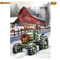 Briarwood Lane Winter House Flag 40x28 For Outdoor Farm Christmas For Christmas House Flag