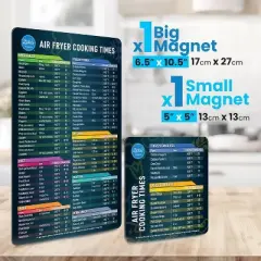 Maison Products Air Fryer Magnetic Cheat Sheet Set, Air Fryer Accessories Cookbook, Airfryer Accessory Magnet Sheet Quick Reference Guide for Cooking