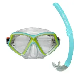 Hawaii Divers Jelly Fish Snorkel Combo - Teal/Yellow(ages 4+)