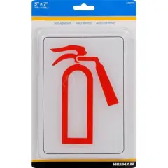 Hillman English White Fire Extinguisher Sign 7 in. H X 5 in. W - Case of 6