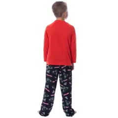 Monster Jam Boys' Grave Digger Raglan Sleep Pajama Set Shirt Pants Black