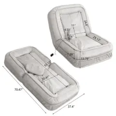 Kumasinova Human Dog Bed,Extra Large Dog Bed with Adjustable Backrest,Dog Beds with Massage Pillow,Velvet Pet Bed for Adults&Large Dogs,350lb Capacity