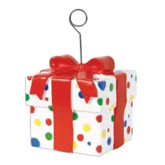 Beistle Polka Dots Gift Box Photo/Balloon Holder, 6 Oz, (3/Pkg) Multicolored