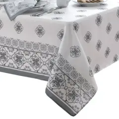 Amani Tile Double Border Tablecloth - Elrene Home Fashions