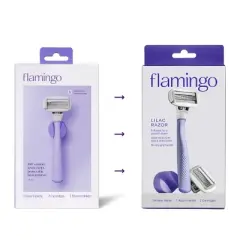 Flamingo 5-Blade Women's Razor - 1 Razor Handle + 2 Razor Blade Refills