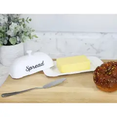 Auldhome Design-Enamelware Large Butter Dish with Cover