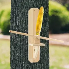 Uncle Dunkels Teeter Totter Squirrel Feeder; Rustic Handmade Squirrel Corn Cob Seesaw