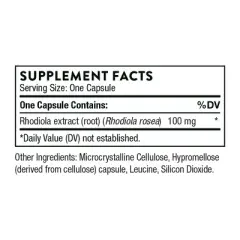 THORNE Rhodiola - Botanical Supplement for Stress Relief - Enhances Sleep, and Mental Focus* - 60 Capsules
