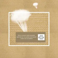 DOMETOUR 13' x 20' Rectangle Sun Shade Sail Canopy Outdoor Shade Sail Cloth for Patio Deck Yard with D-Rings and Rope Included - Sand