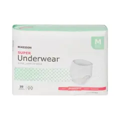 McKesson Disposable Underwear Pull On with Tear Away Seams Medium, UW33844, Moderate
