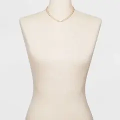 Mother of Pearl and Metal Two Row Layered Necklace Pendant - A New Day&trade; Gold