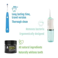 Pursonic Bundle Title: Complete Dental Care Power Pack - Electric Toothbrush, Water Flosser & Whitening Powder