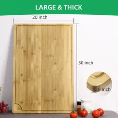 30 x 20 Extra Large Bamboo Cutting Board, Over Sink Board Meat Cutting Board
