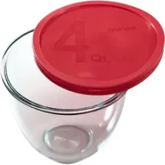World Kitchen Smart Essentials 4-Quart Glass Mixing Bowl, Pack of 2 Bowls Red