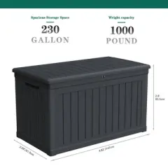Yardgrace Heavy Duty Secure Storage and Seating Resin Deck Box