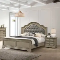 3pc Kritan Bed with 2 Nightstands Antique Warm Gray - HOMES: Inside + Out