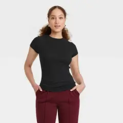 Women's Short Sleeve Ribbed 2pk Bundle T-Shirt - A New Day&trade;