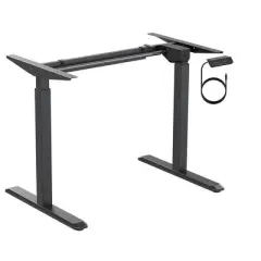Monoprice Height Adjustable Sit-Stand Riser Table Desk Frame - Black With Electric Single Motor, Compatible With Desktops From 39in-63in Wide