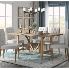 Grant Wood Dining Table Rustic Beige - Finch