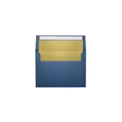 LUX A7 Foil Lined Invitation Envelopes 5 1/4 x 7 1/4  Navy w/Gold Lining FLNV4880-04-50