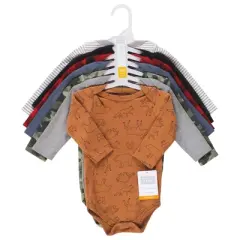 Hudson Baby Infant Boy Cotton Long-Sleeve Bodysuits, Into The Woods Prints 7-Pack