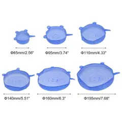 Unique Bargains Reusable Silicone Stretch Lids for Bowls and Food Covers 2 Sets