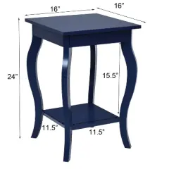 Costway Set of 2 NightStands Side Table End Table Accent Table w/ Shelf Indigo
