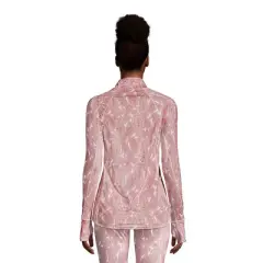 Lands' End Women's Thermaskin Heat Long Sleeve Quarter Zip Long Underwear Thermal Baselayer Top