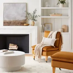 36" x 36" Plains Framed Wall Canvases - Threshold&trade; designed with Studio McGee: Modern Digital Art, Beige Frame, D Ring Mount