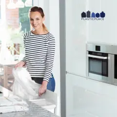 Plasticplace 20-30 Gallon Trash Bags, White (200 Count)