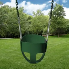 Gorilla Playsets Full Bucket Toddler Swing - Green with Green Chains
