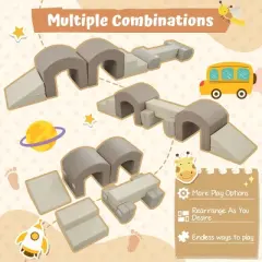 Baofuwish Indoor Soft Foam Climber Play Sets 7 in 1, Soft Climb and Crawl Indoor Play Equipment for Toddlers,Soft Play Area for Home Kids