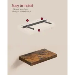 Wall Shelves Set of 3, Floating Shelves, Wall Mounted, Display Shelves for Picture Frames, Wall Decor, Hanging Shelf for Living Room, Kitchen