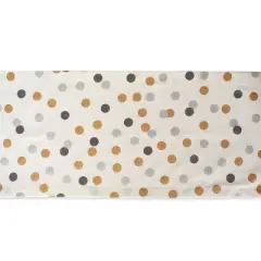 Design Imports  Christmas Metallic Polka Dot Printed Table Runner, Confetti, 14X108"