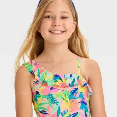 Girls' 'Shoreline Bloom' Floral Printed One Piece Swimsuit - Cat & Jack&trade;